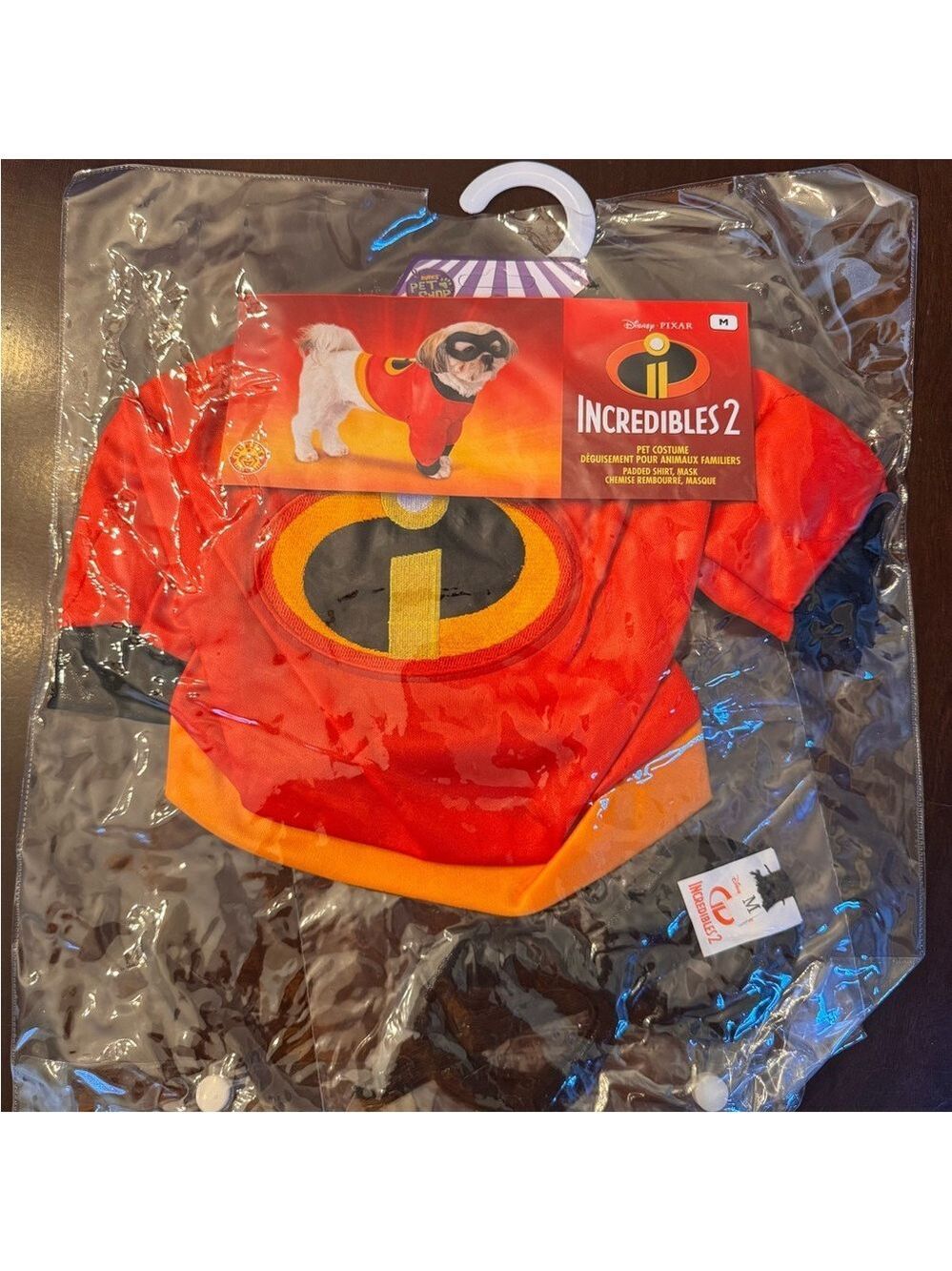 New Disney Incredibles 2 Dog Costume - Red and Black. Size Medium